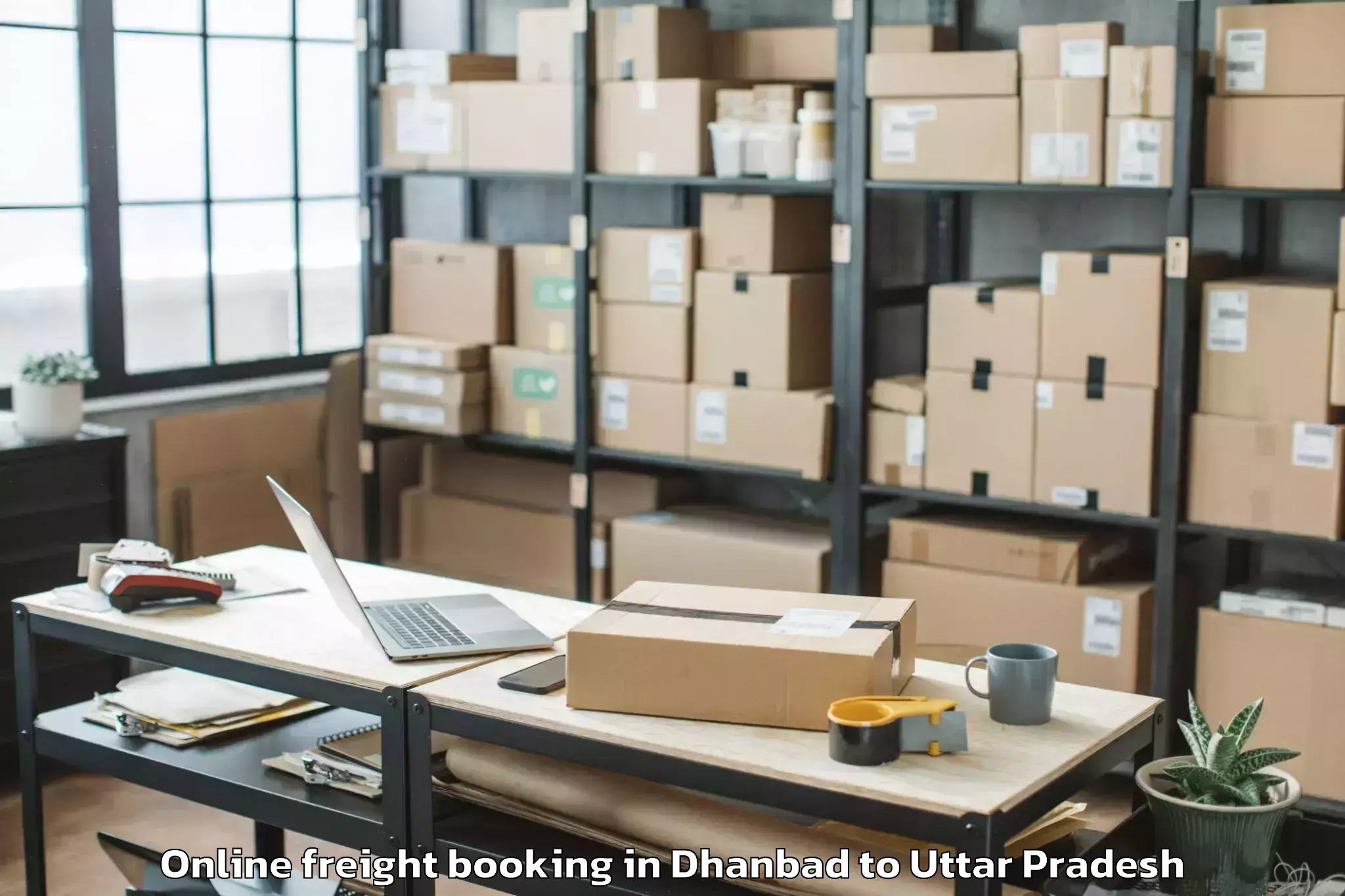 Affordable Dhanbad to Gohand Online Freight Booking